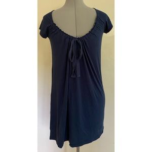 Lounge Tie Front Scoop Neck T-Shirt Dress